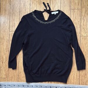 LOFT Black Embellished Sweater